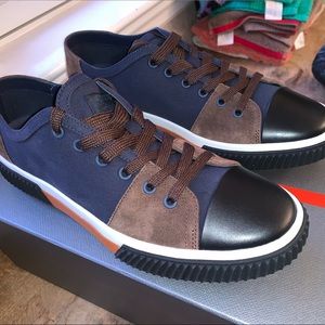 NEW - Prada technical mesh and leather sneakers